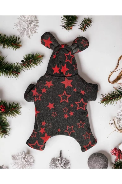 Yılbaşı Yıldızlı Köpek Kostümü, Noel Köpek Kıyafeti, Christmas - 5