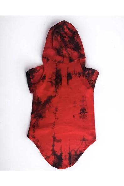Kırmızı Batik Köpek Sweatshirt, Gerçek 3 İplik 8-45 kg için, Hoodie, Orta ve Büyük Irklar için - 2
