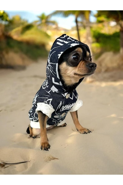 Gansta Yazlık Köpek Kot Ceketi, Köpek Ceketi, Kot Ceket - 2