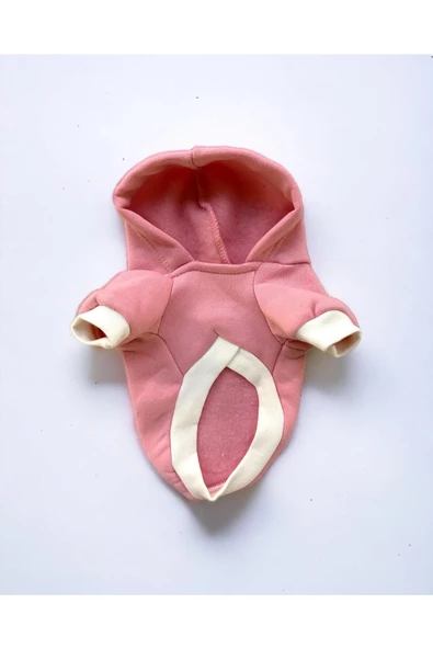 Pinky Base Kedi Kapşonlu Sweatshirt, Hoodie Kedi Kazağı, Kedi Kıyafeti