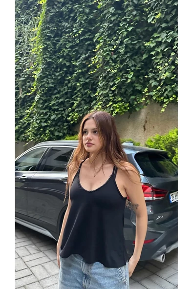 Taşlı Bluz, Parlak Taşlı Bluz, Premium Terletmez Kumaş, Taş Detaylı Lüks Kalıp - 4