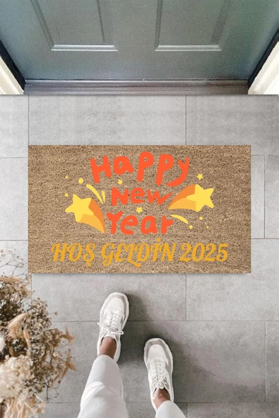 Kapı Önü Paspası Yeni Yıl 2025 Özel Tasarım Model 39