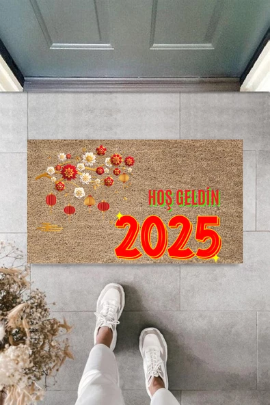 Kapı Önü Paspası Yeni Yıl 2025 Özel Tasarım Model 50