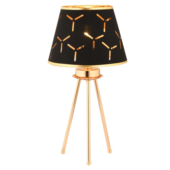 Apliqa Epona Siyah Desenli Şapkalı Gold Modern Dekoratif Salon Abajur - Resim 3