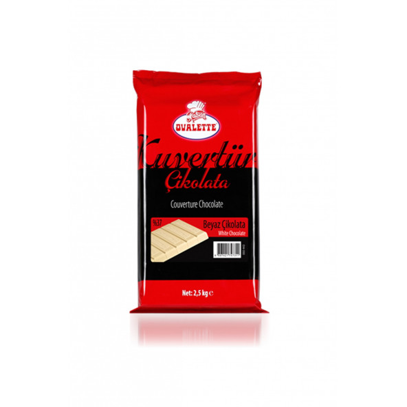 KATSAN OVALETTE KUVERTÜR BEYAZ ÇİKOLATA %37 - 2,5 Kg. - 1