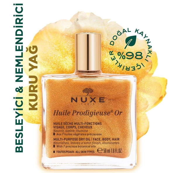 Nuxe Huile Prodigieuse Or Çok Amaçlı Işıltılı Kuru Yağ 50ml