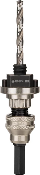 1 x PRO Q-Lock adaptör, altıgen yuvalı Quick Change sistemi için, delik testeresi için (metal borular ve profiller için, plastik, 215 x 107 mm, profesyonel aksesuar, matkap/tornavida)