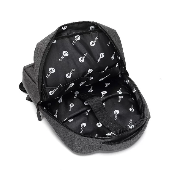 Lenovo Lecoo BG01 16" Gri Bölmeli Çok Fonksiyonlu Notebook Sırt Çantası - 2