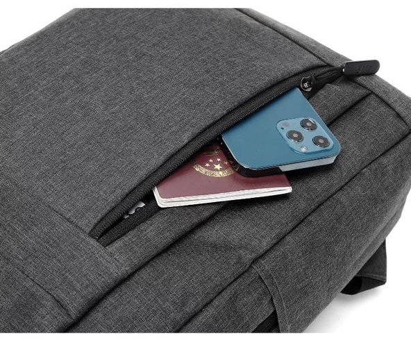 Lenovo Lecoo BG01 16" Gri Bölmeli Çok Fonksiyonlu Notebook Sırt Çantası - 4