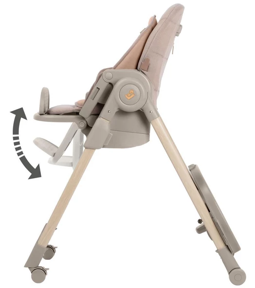 Maxi-Cosi Minla Plus 6'sı Bir Arada Ahşap Görünümlü 4 Tekerlekli Mama Sandalyesi Elegance Terra - 8