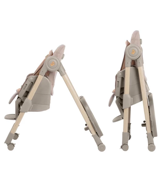 Maxi-Cosi Minla Plus 6'sı Bir Arada Ahşap Görünümlü 4 Tekerlekli Mama Sandalyesi Elegance Terra - 4