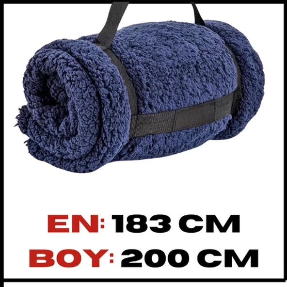 Uyguna-Yakala Televizyon Battaniyesi Peluş Polar Lacivert-MLZ.305