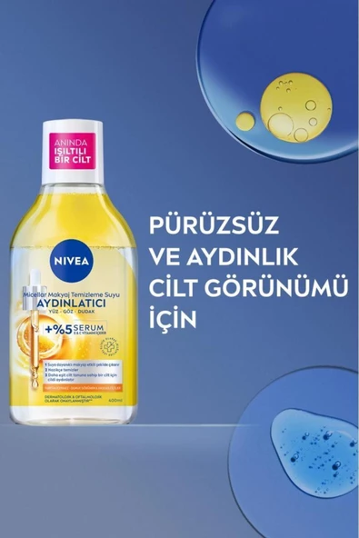 Nivea Aydınlatıcı Micellar Makyaj Temizleme Suyu Serum İçerikli Donuk ve Hassas Cilt Tipleri 400 ml