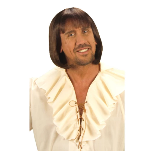 Periboia Kahve Renk Erkekler İçin Kısa Ortaçağ Peruğu