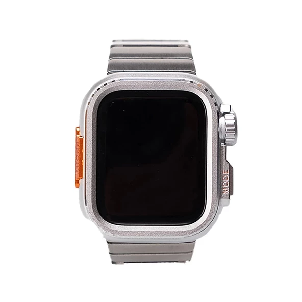 Apple Watch 7 45mm Redclick KRD-126 Kordon + Sert Kasa Koruyuculu Metal Kordon - 9