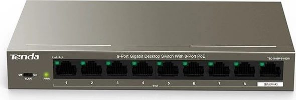 Tenda TEG1109P-8-102W 8GE PoE Port (102W), 1GE Uplink Desktop Switch - 2