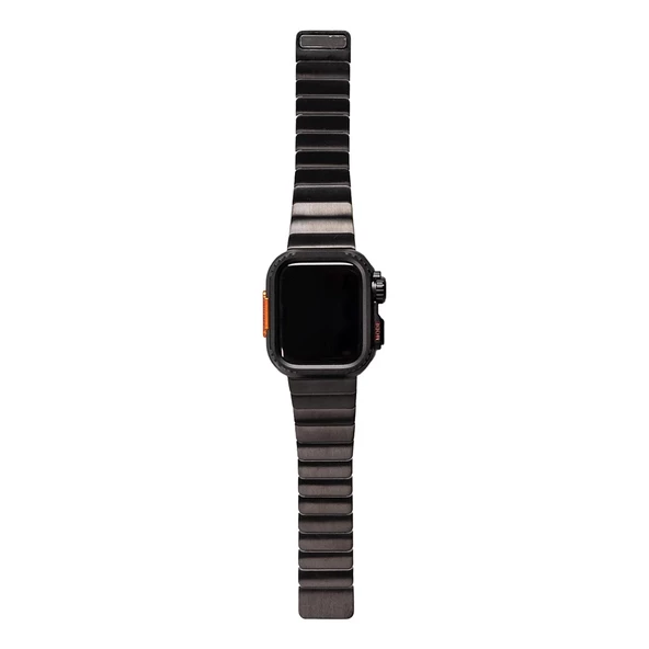 Apple Watch 7 45mm Redclick KRD-126 Kordon + Sert Kasa Koruyuculu Metal Kordon - 2