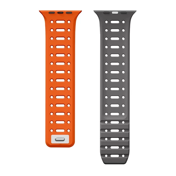 Watch Ultra 2 49mm Redclick KRD-124 Silikon Kordon Terletmeyen Delikli Strap Kayış - 7