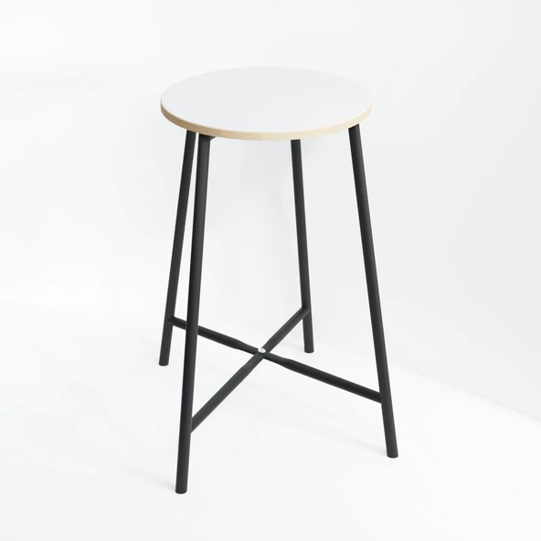 Eportatif Bar Sandalyesi Bar Taburesi Mutfak Sandalyesi Beyaz 1523 - 5