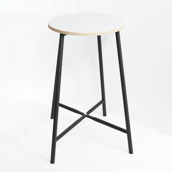 Eportatif Bar Sandalyesi Bar Taburesi Mutfak Sandalyesi Beyaz 1523 - 4