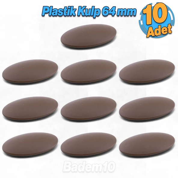 Damla 10 Adet Kulp 64 mm 6.4 cm Kahverengi Çekmece Mutfak Mobilya Dolabı Dolap Kulpu Kulbu Kulpları