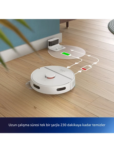 Philips HomeRun 3000 Serisi Aqua XU3000/02 Beyaz Akıllı Robot Süpürge - 5