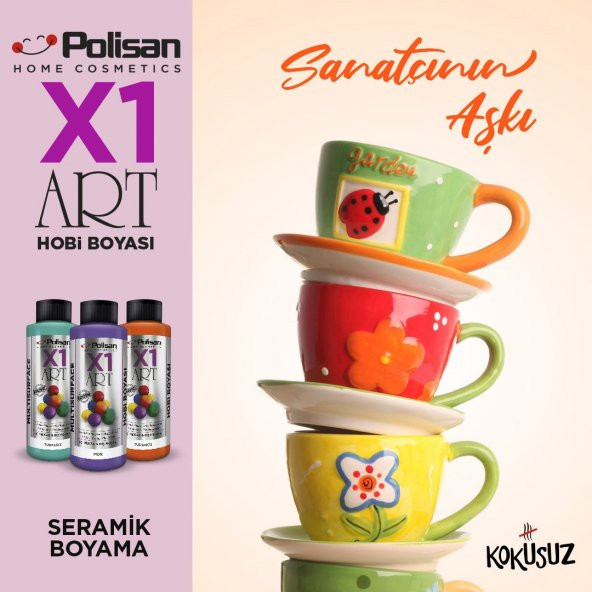 Polisan X1art Multisurface Hobi Boyası 120ml - İNCİ YEŞİL - 7