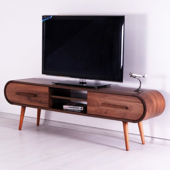 Oval Tv Sehpası Ahşap 2 Çekmeceli Kaliteli ürün - 5