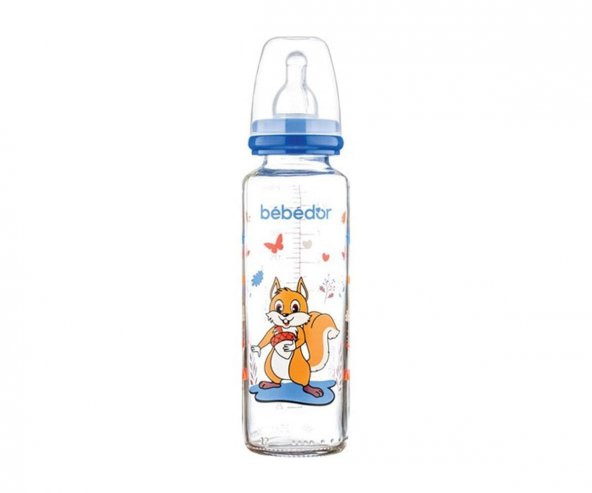 Bebedor 31302 Desenli Cam Biberon 250 Ml - Koyu Mavi