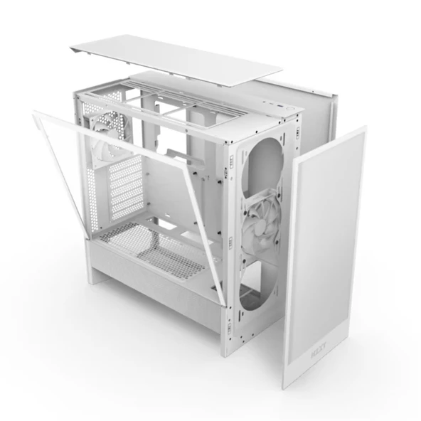 NZXT H5 Flow Edition Beyaz Temperli Cam USB 3.2 USB-C ATX Mid Tower Kasa - 6