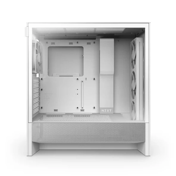 NZXT H5 Flow (2024) Beyaz RGB Temperli Cam USB 3.2 ATX Mid Tower Kasa - 2