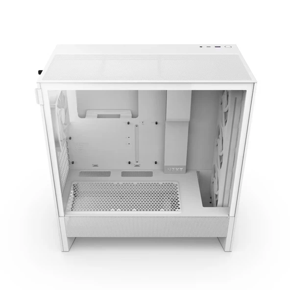 NZXT H5 Flow (2024) Beyaz RGB Temperli Cam USB 3.2 ATX Mid Tower Kasa - 3