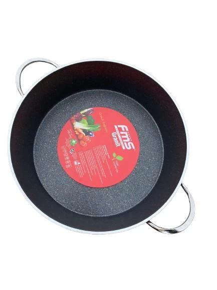 FMS Basık 30 Cm Granit Tencere Gri - 5