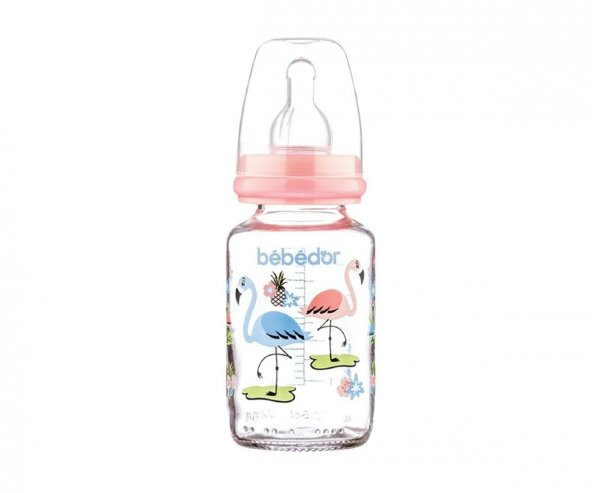 Bebedor 30302 Desenli Cam Biberon 125 Ml - Pembe
