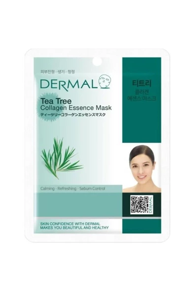 Dermal Sebum Kontrolü, Yatıştırıcı, Canlandırıcı Çay Ağacı Özlü Kolajen Maske 23 Gr