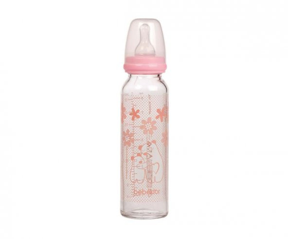 Bebedor Isıya Dayanıklı Cam Biberon 250 Ml - Pembe