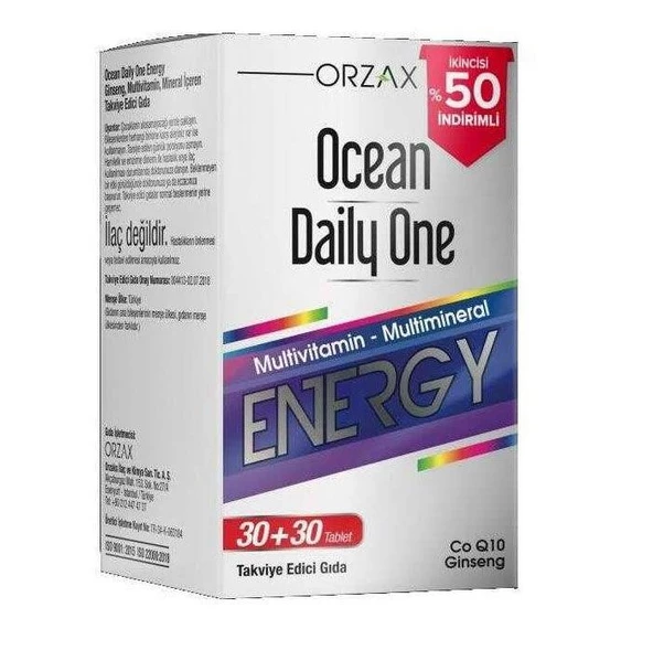 Ocean Daily One Energy 2. si % 50 İndirimli Multivitamin + Multimineral 30 + 30 Tablet