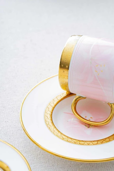 Acar HXF-06860 Lanthe Lone Pembe 6lı Kahve Fincanı Takımı - 4