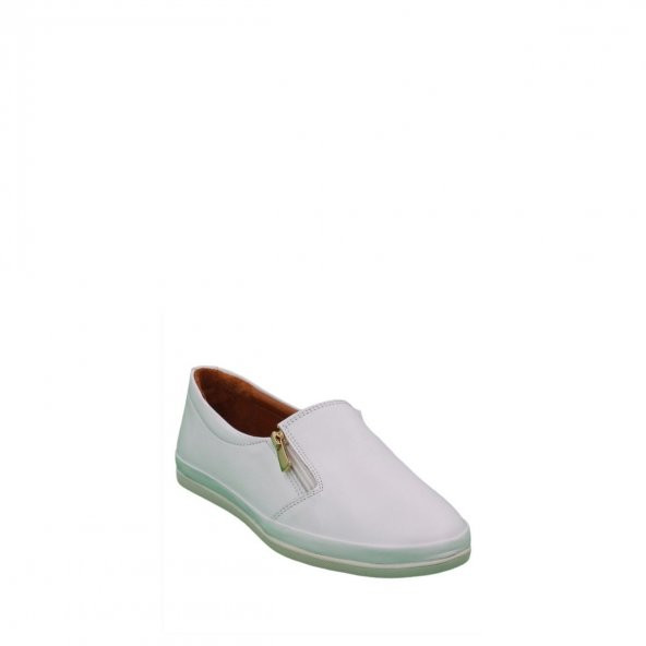 Beety 111-55 Hakiki Deri Kadın Günlük Babet Ayakkabı Beyaz - 2