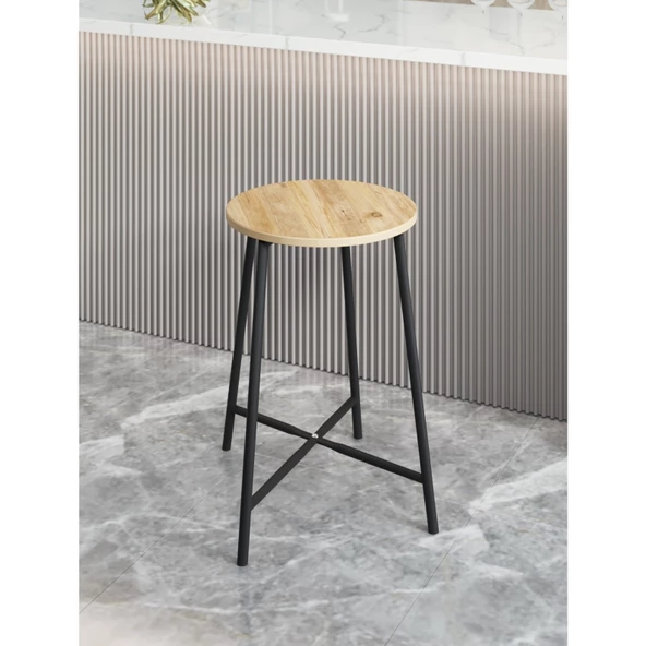 Eportatif Bar Sandalyesi Bar Taburesi Mutfak Sandalyesi Çam 1522