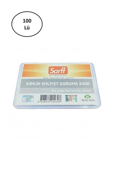 A-031H Pvc Lüx Şeffaf Ehliyet Kabı 100'lü