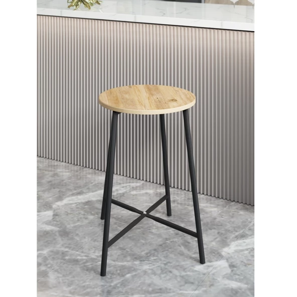 Eportatif Bar Sandalyesi Bar Taburesi Mutfak Sandalyesi Çam 1522 - 2