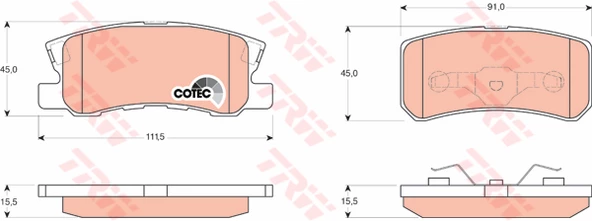 ARKA BALATA P4008 12 C4 1.6HDİ 12 PAJERO II 01-07 10 AXS 10 OUTLANDER 07 12 GRANDIS 07