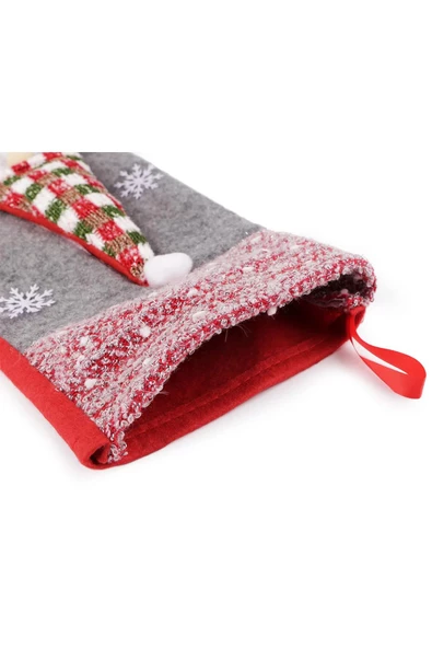 Noel Temalı Dekoratif Hediye Çorap Yılbaşı Çam Ağacı Süsü 50 cm - 4