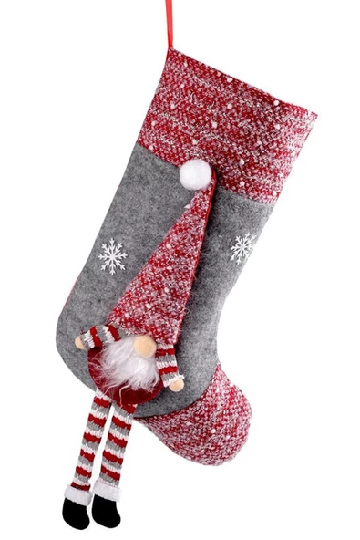 Noel Temalı Dekoratif Hediye Çorap Yılbaşı Çam Ağacı Süsü 50 cm - 2