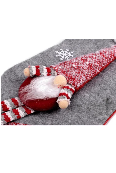 Noel Temalı Dekoratif Hediye Çorap Yılbaşı Çam Ağacı Süsü 50 cm - 3