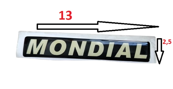 Mondıal Amblem Yazı Damla Model 13 x 2,5 Boy