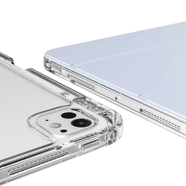 ​​​Apple iPad Pro 11 2024 Uyumlu Kılıf Magnetik Ayrılabilen Airbagli Kablosuz Kalem Şarjı-Uyku Modu Sliding Tablet Kılıf - 7