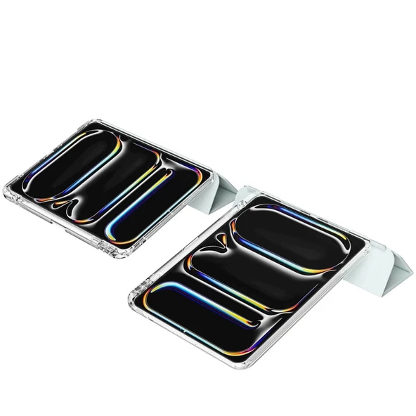 ​​​Apple iPad Pro 11 2024 Uyumlu Kılıf Magnetik Ayrılabilen Airbagli Kablosuz Kalem Şarjı-Uyku Modu Sliding Tablet Kılıf - 4