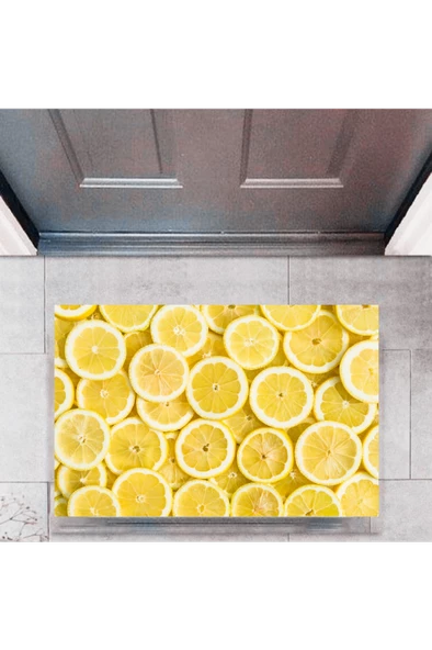 Kapı Önü Paspası Dekoratif Dijital Baskı Limon P-2327